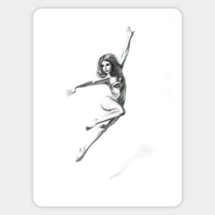 Leaping Lady Ballet Dancer Sticker